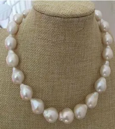 Fine Pearls Biżuteria Wspaniała 1416 mm Morze Południowe barokowy biały naszyjnik Pearl 18 -cal 14K2550708