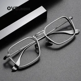 Moda Puro Occhiali Telaio Uomo Donna Occhiali da vista maschili montature Miopia Occhiali da vista Occhiali da vista in metallo pieno 240119