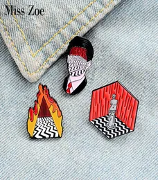 Lynch Style Enamel Pin niestandardowy serial telewizyjny Twin Peaks broszki do koszuli torba lapowa punk Venus Badge TV Prezent dla fanów znajomych 8294597