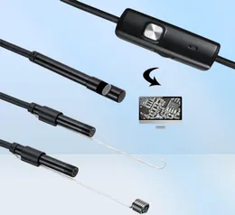 ミニ内視鏡カメラ防水内視鏡ボアスコープ調整可能なソフトワイヤー6 LED 7mm Android Typec USB検査CAR5212381