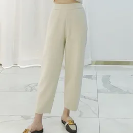 Женские брюки Naizaiga 100, кашемировая вязка, девятиконечный редис, высокие штаны, прямые, женские JNSH