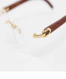 2020 New Style Wood Eyeglasses Unisex for Woman 8200757 Silver Gold Metal Frame Rimless C Decoration Gold Frame Glasses 크기 561616565