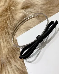 Hiphop Colliers Black Bowknot Chokers Halsband för kvinnor Hyperbole Rhinestone Collar Fashion Choker Women Syckel 2020 Show Bijo8166816