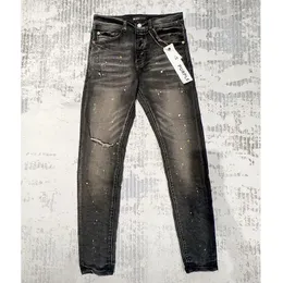 보라색 브랜드 패션 트렌드 Kusbi 디자이너 Ksubi Mens Skinny Jeans 2024 Denim Pant 고민 찢어진 자전거 타는 사람 Black Jean Slim Fit Jeanss A4