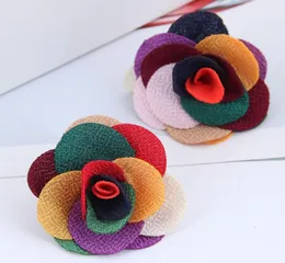 Ldyllic Orecchini a forma di fiore colorato per le donne Orecchini etnici Gioielli di moda Orecchini di stoffa fatti a mano 20203088196