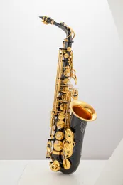 Aisiweier Eb-Altsaxophon Neuankömmling Messing schwarz und Goldlack Musikinstrument Es-Saxophon mit Kofferzubehör