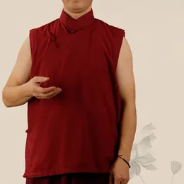 Roupas étnicas Monge Roupas Budismo Tibetano Traje Lamaísmo Tântrico Herança Verão Colete Sem Mangas Respirável 2024