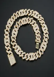 새로운 패션 디자인 15mm Prong Cubic Zirconia Cuban Link Chain Choker Necklace Bling Men039S 힙합 아이스 아웃 CZ 래퍼 체인 J8412280