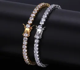 3456mm 78inch Men Iced Out Cut Tennis Bracelet Triple Lock Hiphop 1列の高級CZブレスレット7547873