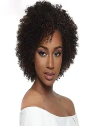 Urocze Women039s Brazylijskie włosy krótkie afro perwersyjne krwawą perukę symulację ludzkie włosy krótkie kręcone perukę w magazynie6573744