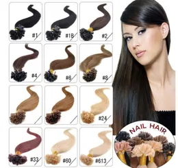 Elibess 14quot 24quot 08gs 160glot 200slot Keratin Nail U Tip Hair Extensions 1B 2 4 6 27 99J 27 6133483407