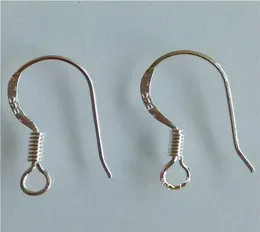 200pcslot Sterling 925 Silver Brinco Descobertas Fishwire Ganchos Jóias DIY 15mm Fish Hook Fit Brincos3269021