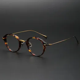 Japonya Lüks Marka Tasarımcı Erkekler Vintage Yuvarlak Çerçeve Glasse Candy Renk Optik Miyopi Lensler Gözlük 240119