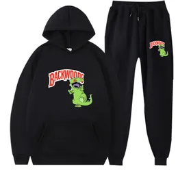 Backwoods Hoodie Designer En Kaliteli Pembe Polo Hoodie Sweatshirt Sonbahar ve Kış Erkek ve Kadın Polar Hoodie Leisure Suit Baskılı Spor Giyim İki Parçalı Set