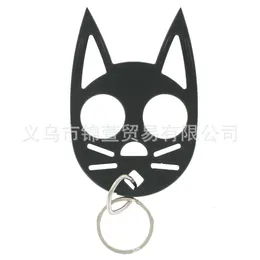 Designer Zhihu Zhengyi Black Cat Two Finger Buckle Single Cute Key Chain Emergency Window Breaker Defensiva artiklar BYDA