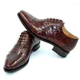 Dresscva sapatos chue msaale lazer negócios brodasgue escultura couro de crocodilo genuíno final odaf escova cor menvdr formal