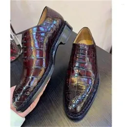 Dress Shoes aLanmanxiniu Crocodile aSkin Leather Sole Haandwork True Men Formal Waendding