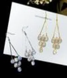 Tassel super flash wedding Fashion jewelry Geometric Diamonds Anti-allergic snowflake Stud Earrings for Women Crystals from rovski2539397