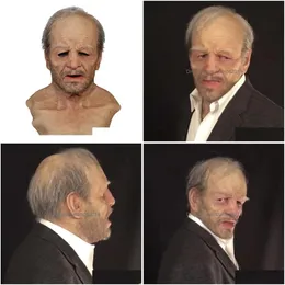 Other Event Party Supplies Old Man Fake Mask Lifelike Halloween Holiday Funny Super Soft Adt Reusable Children Doll Toy Gift 10 Dr Dhqcm