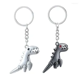 Keychains nyckelkedja Foot Moverble Dinosaur Keychain Bag Keyring Pendant Llaveros Charms Fashion Car Accesorios för gåvor