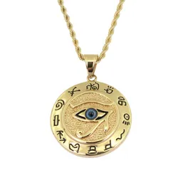 collane con pendente hip hop The Eye of Horus per uomo Antico Egitto Collana di lusso Wedjat Eye Catene cubane in acciaio inossidabile Gioielli per cani9643675