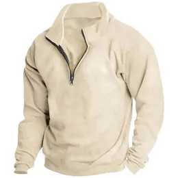 男性服ビンテージ濃い暖かいメンズパーカースタンドカラースウェットシャツ屋外カジュアルジャケット240123
