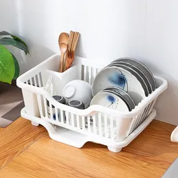 Engrossado drenagem prato rack de plástico única camada gotejamento prato rack pauzinhos prateleiras armazenamento cozinha prato rack atacado 240220