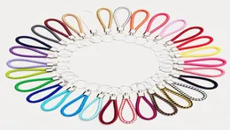 CR Jewelry Mix color PU Leather Braided Woven Keychain Rope Rings Fit DIY Circle Pendant Key Chains Holder Car Keyrings Jewelry Ac1324883