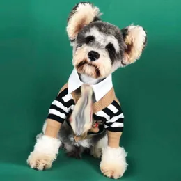 Striped Pet Jacket Clothing Classic Printed Design Puppy Sweater Apparel Schnauzer Bulldog Teddy Dog Clothes Coat278H