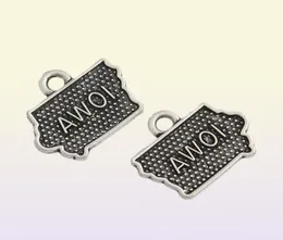 Whole Antique Silver Plated Alloy Iowa State Map Charms Jewelry Making DIY Accessories 1416mm AAC0358315809