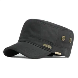 Wuaumx casual militär hattar för män kvinnor platt topp cap vår sommar armé solid sun hatt justerbar kapelusz 240130