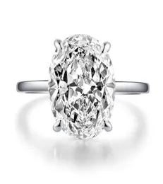 Vecalon Dazzing 925 Sterling Srebrny Pierścień zaręczynowy Owalny Cut 5ct Diamond CZ Wedding Pierścienie dla kobiet biżuteria Finger2417841
