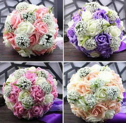 Five Colors Bridal Wedding Bouquet 30 Handmade PE Roses buque de noiva wedding flowers bridal bouquets pristian zouboutin5344172