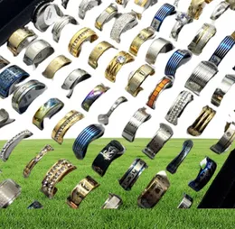 whole lots 50pcs Stainless Steel Mix styles High Quality Men039s Women039s Fashion Ring Gift Ring Jewelry4776992