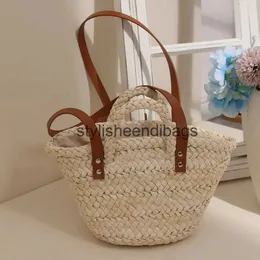 Borse a tracolla Cestino di verdure intrecciato in pelle di mais Borsa da donna intrecciata a mano per le vacanze per il tempo liberoH24218