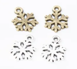 200pcs 1511MM Antique silver metal snowflake charms vintage bronze pendant for necklace bracelet earring diy jewelry making1794582