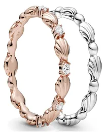 Originele Sparkling Kralen Sishell Met Crystal Ring 925 Sterling Zilveren voor Vrouwen Verjaardag Europa Gift DIY Sieraden2028266
