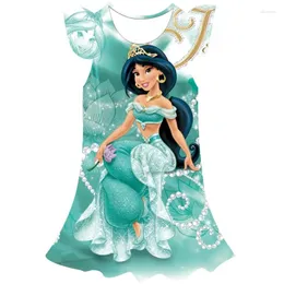 Girl Dresses Girls Jasmine Dress Cartoon Princess Kids Costume 3D Fancy 2-10 Year Birthday Party Child Clothes