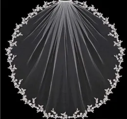 New Arrival One Layer Fingertip Wedding Veils Applique Edge Cheap Soft Tulle Bridal Veil For Bride With Comb1126329