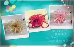 300st Pink Gold Red 25cm 32 cm diameter Rund Organza Voile Rose Jewelry Wedding Party Present Bags1583136