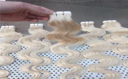 Lummy Indian Remy Hair 16quot 18quot 20quot 22quot 24quot 100g 40pcs 613 body wave tape in glue glue skin spin ext9782759