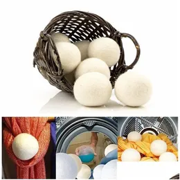 Outros produtos de lavanderia Prático Bola Limpa Reutilizável Natural Orgânico Amaciante Premium Lã Secador Bolas 6cm Drop Delivery Home Dhaob