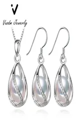 Dangle Chandelier 925 Sterling Srebrna biżuteria Naturalna pereł wisiorka Women039s Kolczyki klatki 2840260