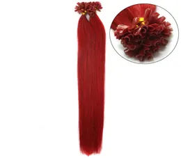 كامل 300SPACK 05GS 14039039 24 Quotin keratin stice u tip extensions Human Hair Extensions Brazilian Red DHL Fast Shippi3262191