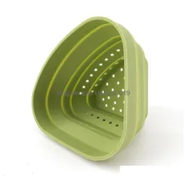 Fruit Vegetable Tools Sile Folding Draining Basket Triangar Storage Dishwashing Sink Strainer Drop Delivery Home Garden Kitchen Din Dhvwp