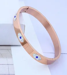 OUFEI Bracciale in acciaio inossidabile per donna Moda Evil Eye Bracciale in cristallo Braccialetti Accessori donna f1zu1825357