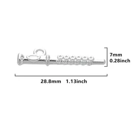 Flöte Musikinstrument 3D DIY Charms Zinklegierung rhodiniert Musik Anhänger Schmuckherstellung2152909