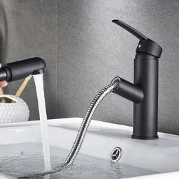 Tuqiu Basin Faucet Modern Black Badrumsblandare TAP Borstad Goldnickelchrome Wash Basin och Cold Sink 240127