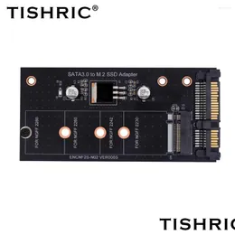 موصلات كابلات الكمبيوتر S Tishric Single Port M.2 NGFF إلى SATA 22PIN ADAPTER BOARD SATA3.0 SSD DISK لـ 2230 2242 2260 2280 DR OTK4O