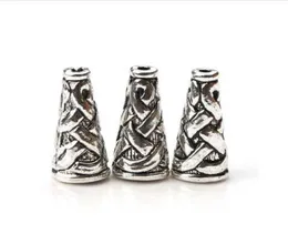 10pcslot 1865mm Antique Silver Color Cone Bead Caps Embossing Alloy End Cap DIY Craft Jewelry Findings1720066